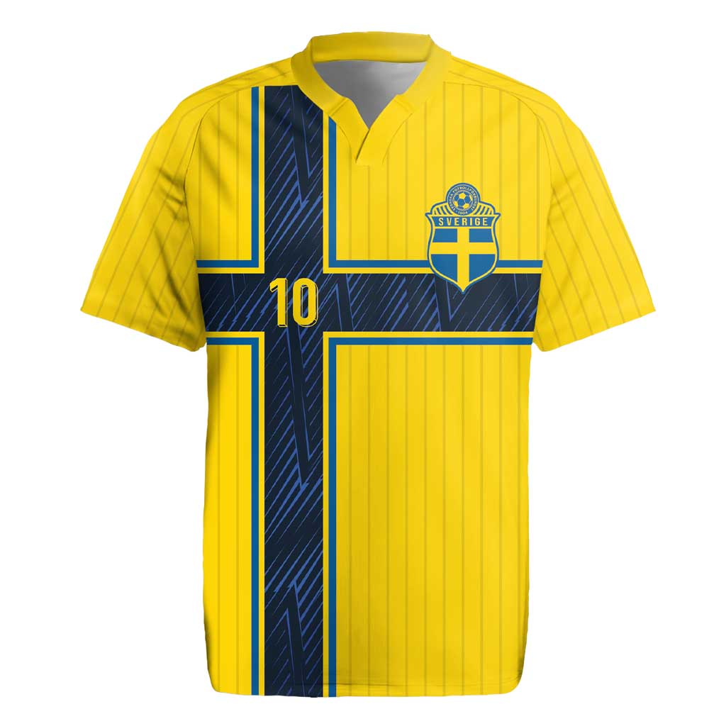 Custom Sweden National Football Rugby Jersey Glory The Blue and Yellow - Wonder Print Shop