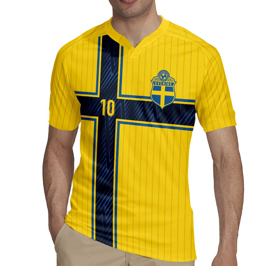 Custom Sweden National Football Rugby Jersey Glory The Blue and Yellow - Wonder Print Shop