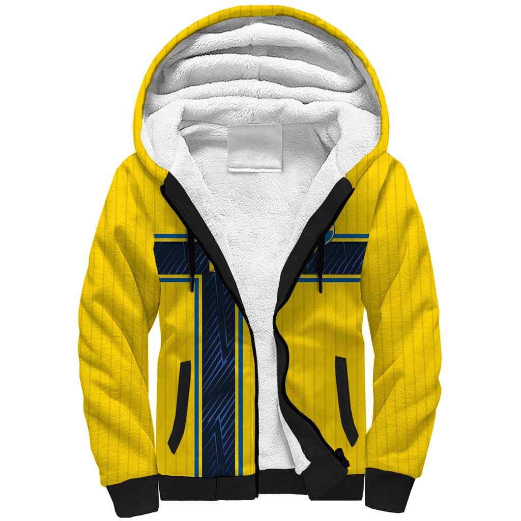 Custom Sweden National Football Sherpa Hoodie Glory The Blue and Yellow - Wonder Print Shop