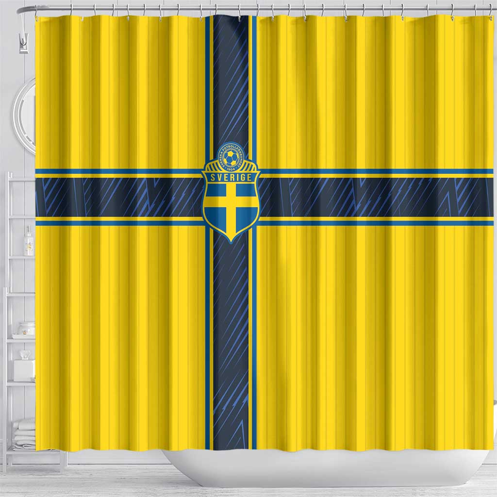 Sweden National Football Shower Curtain Glory The Blue and Yellow - Wonder Print Shop