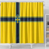 Sweden National Football Shower Curtain Glory The Blue and Yellow - Wonder Print Shop