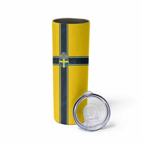 Custom Sweden National Football Skinny Tumbler Glory The Blue and Yellow - Wonder Print Shop