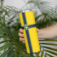 Custom Sweden National Football Skinny Tumbler Glory The Blue and Yellow - Wonder Print Shop