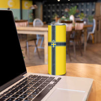 Custom Sweden National Football Skinny Tumbler Glory The Blue and Yellow - Wonder Print Shop