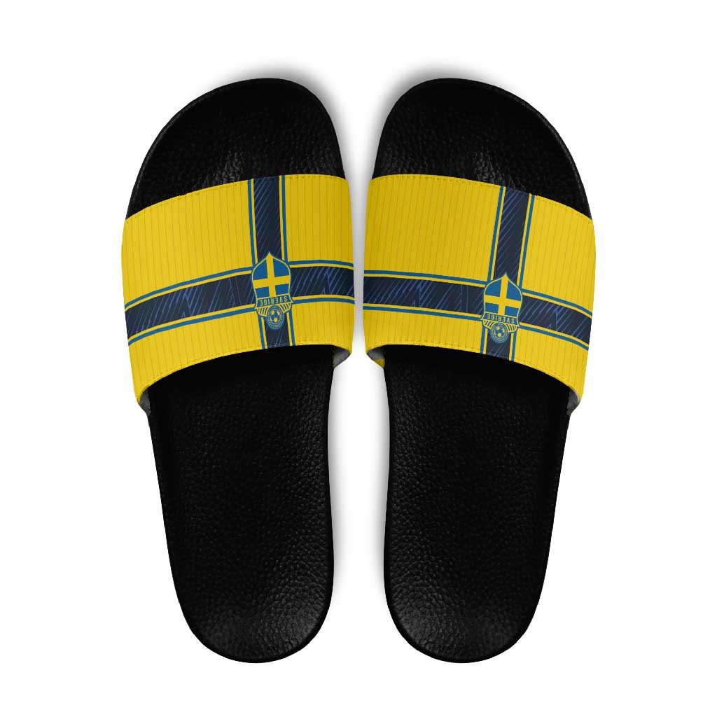 Sweden National Football Slide Sandals Glory The Blue and Yellow - Wonder Print Shop
