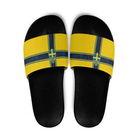 Sweden National Football Slide Sandals Glory The Blue and Yellow - Wonder Print Shop
