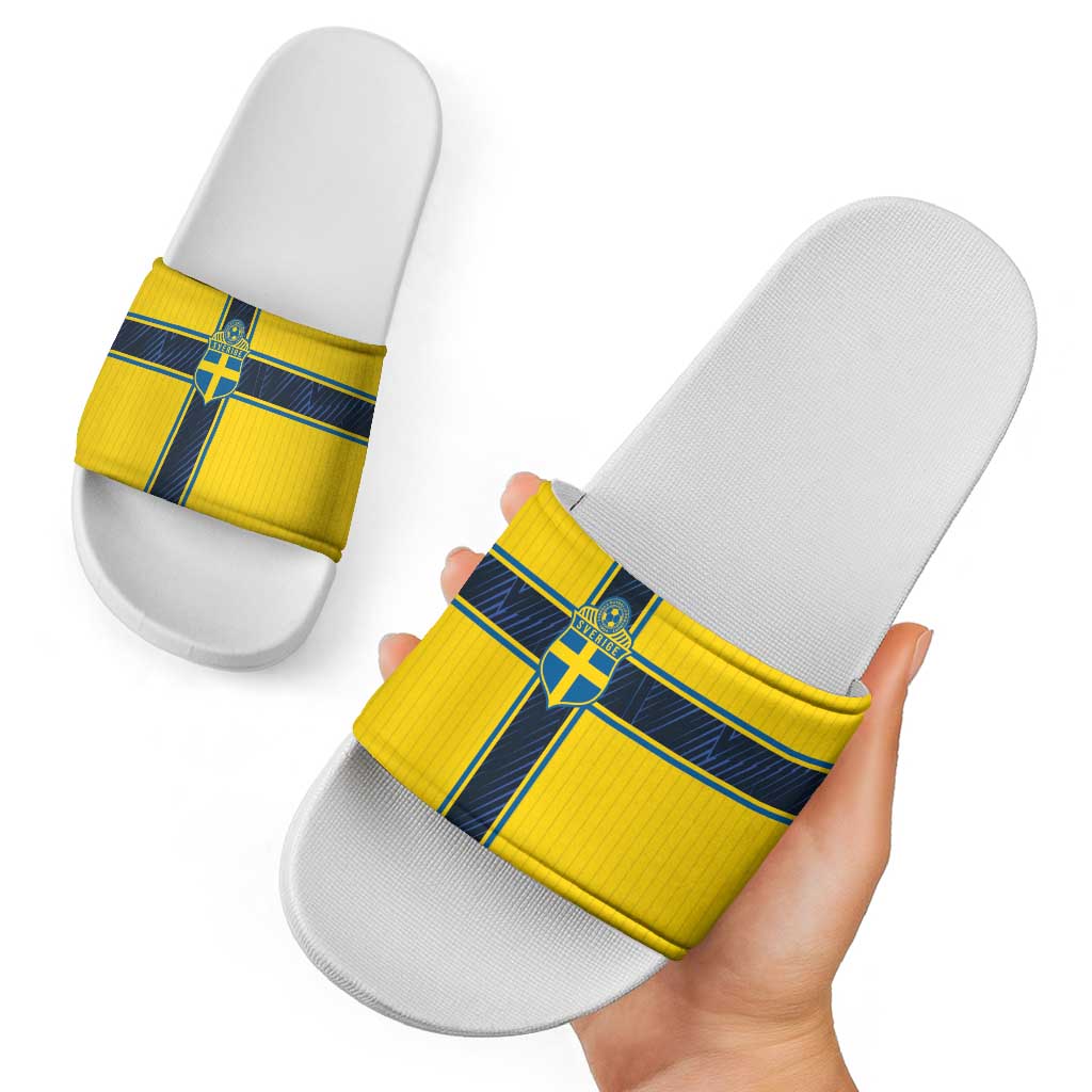 Sweden National Football Slide Sandals Glory The Blue and Yellow - Wonder Print Shop