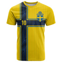Custom Sweden National Football T Shirt Glory The Blue and Yellow - Wonder Print Shop