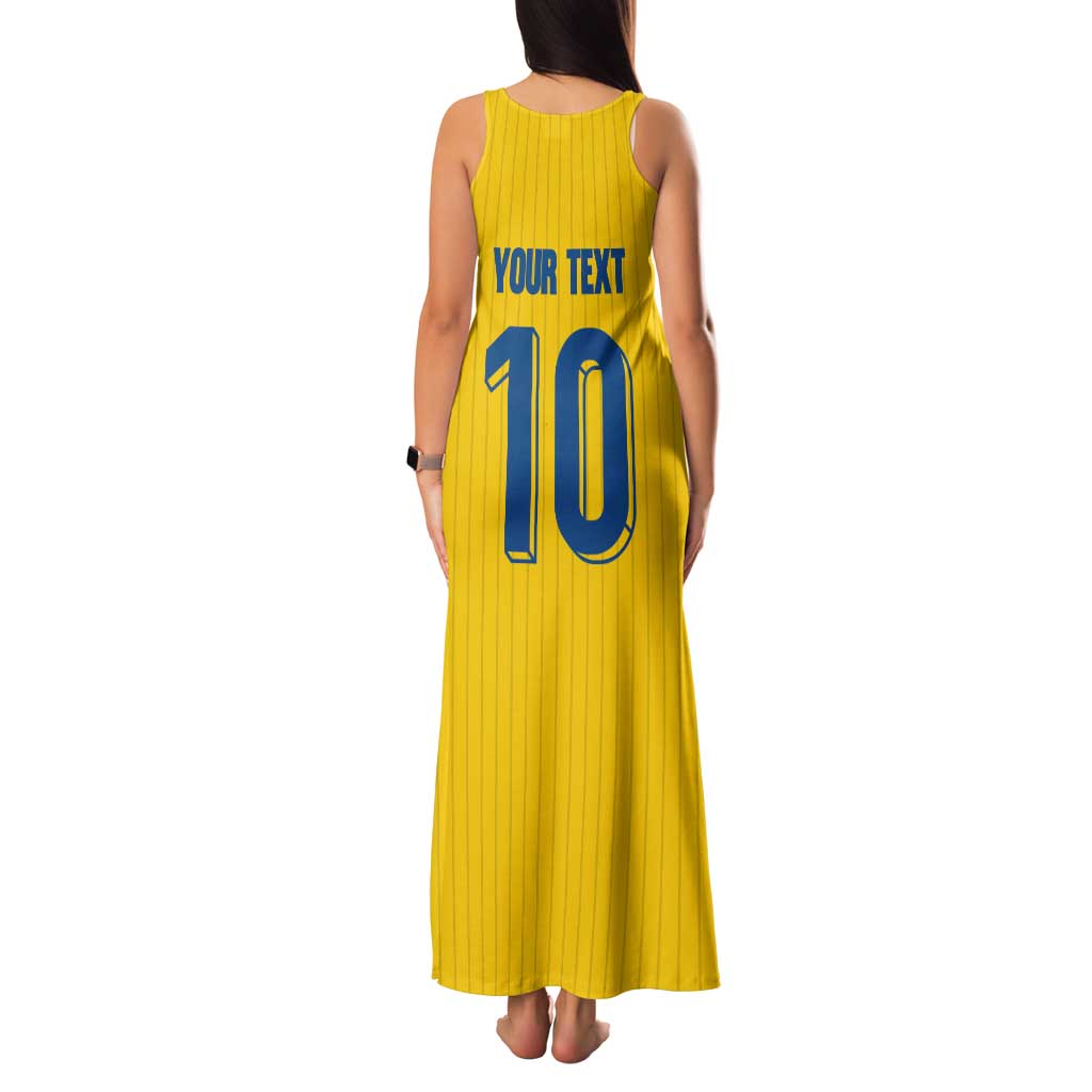 Custom Sweden National Football Tank Maxi Dress Glory The Blue and Yellow - Wonder Print Shop