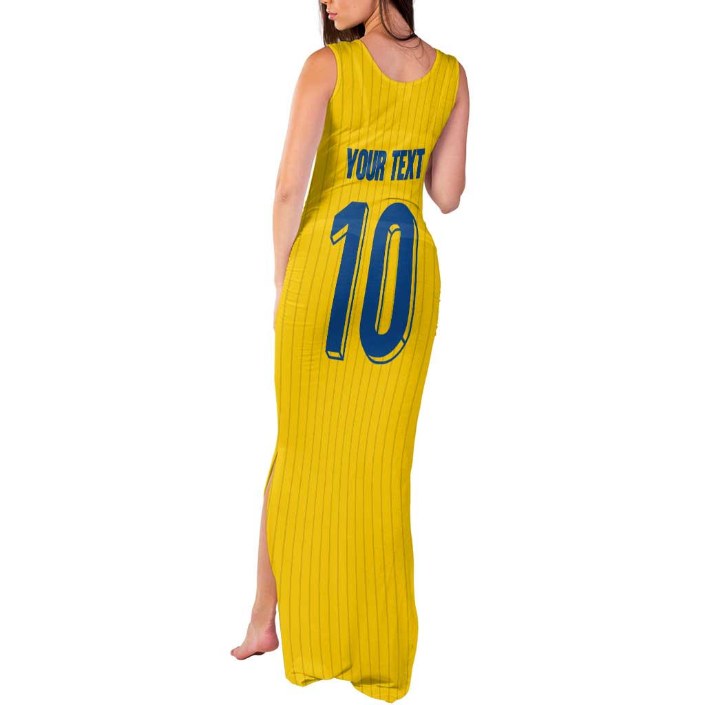 Custom Sweden National Football Tank Maxi Dress Glory The Blue and Yellow - Wonder Print Shop