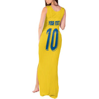 Custom Sweden National Football Tank Maxi Dress Glory The Blue and Yellow - Wonder Print Shop