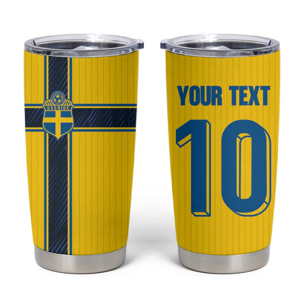 Custom Sweden National Football Tumbler Cup Glory The Blue and Yellow - Wonder Print Shop
