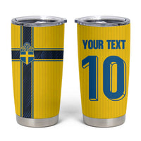 Custom Sweden National Football Tumbler Cup Glory The Blue and Yellow - Wonder Print Shop