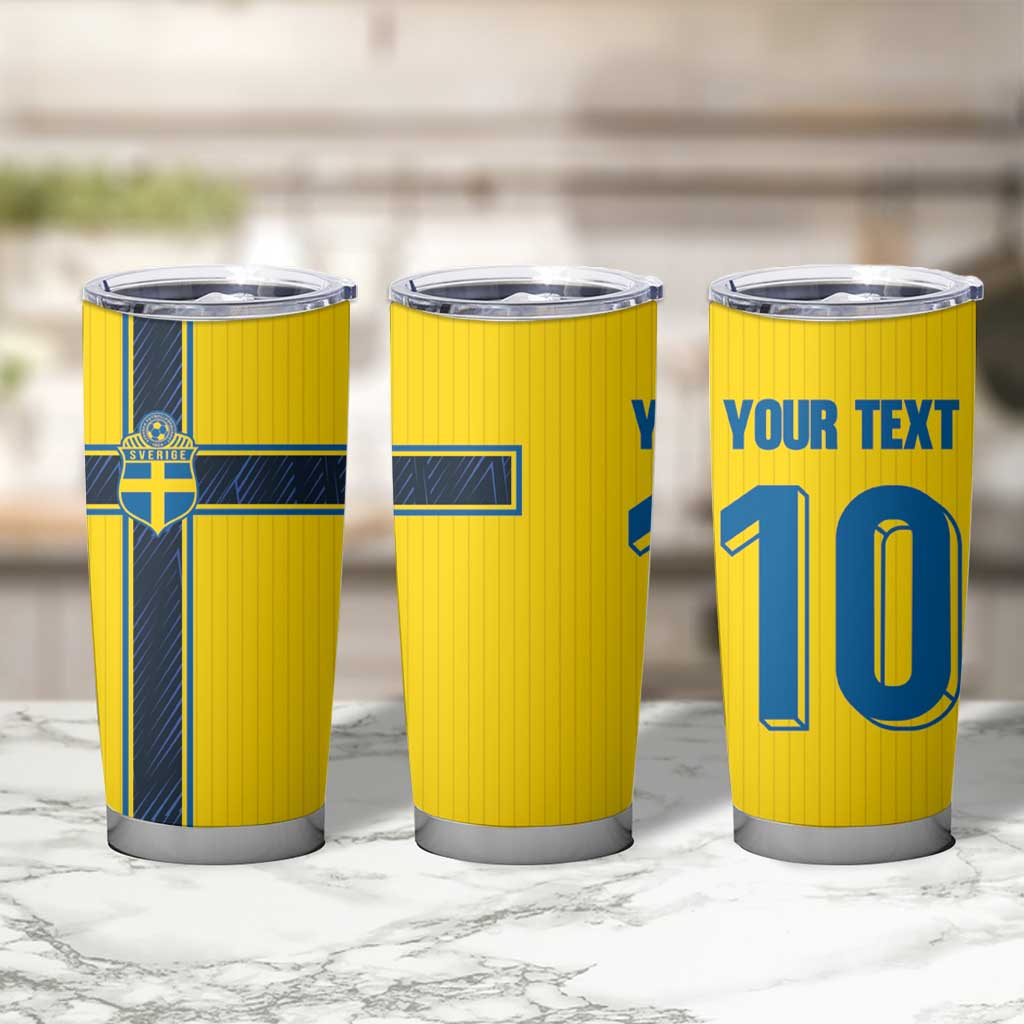Custom Sweden National Football Tumbler Cup Glory The Blue and Yellow - Wonder Print Shop