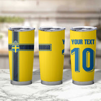 Custom Sweden National Football Tumbler Cup Glory The Blue and Yellow - Wonder Print Shop