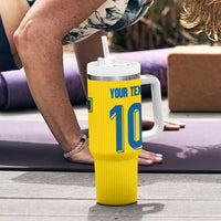 Custom Sweden National Football Tumbler With Handle Glory The Blue and Yellow - Wonder Print Shop