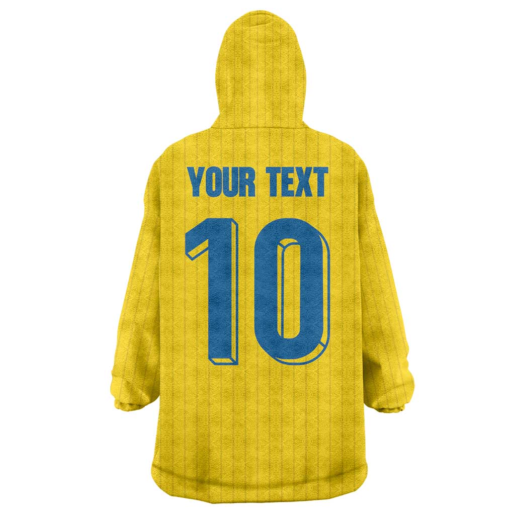 Custom Sweden National Football Wearable Blanket Hoodie Glory The Blue and Yellow - Wonder Print Shop