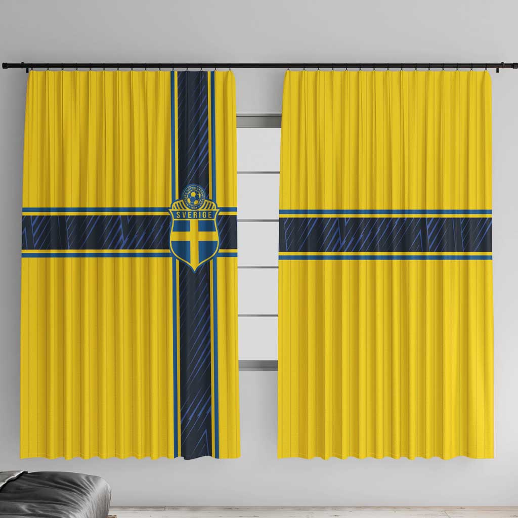 Sweden National Football Window Curtain Glory The Blue and Yellow - Wonder Print Shop