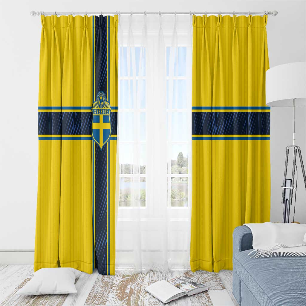 Sweden National Football Window Curtain Glory The Blue and Yellow - Wonder Print Shop