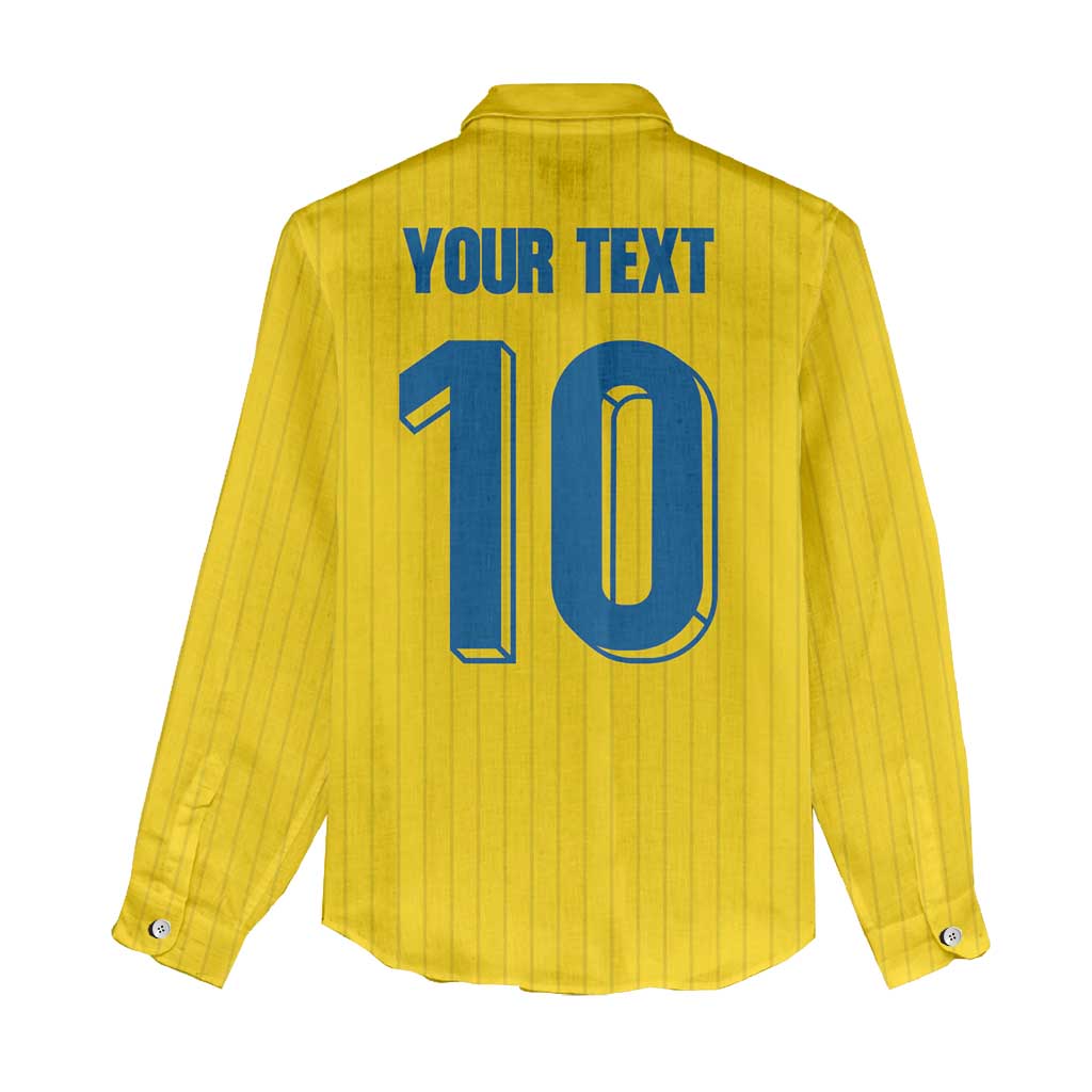 Custom Sweden National Football Women Casual Shirt Glory The Blue and Yellow - Wonder Print Shop