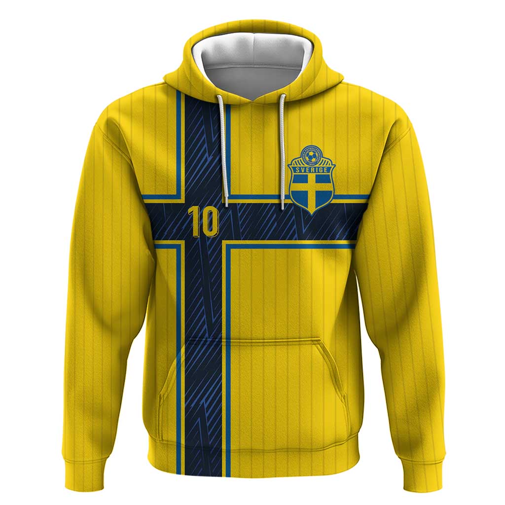 Custom Sweden National Football Zip Hoodie Glory The Blue and Yellow - Wonder Print Shop