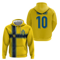 Custom Sweden National Football Zip Hoodie Glory The Blue and Yellow - Wonder Print Shop