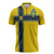 Custom Sweden National Football Zipper Polo Shirt Glory The Blue and Yellow - Wonder Print Shop