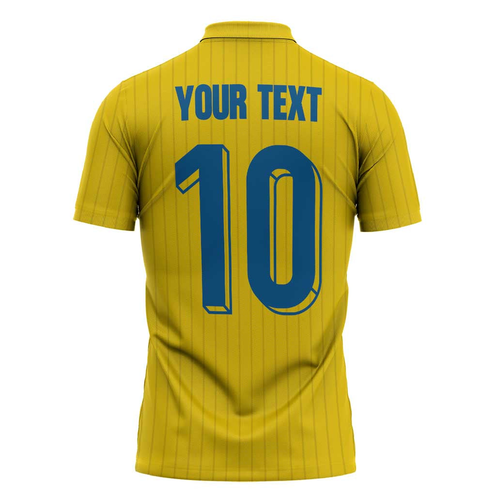 Custom Sweden National Football Zipper Polo Shirt Glory The Blue and Yellow - Wonder Print Shop