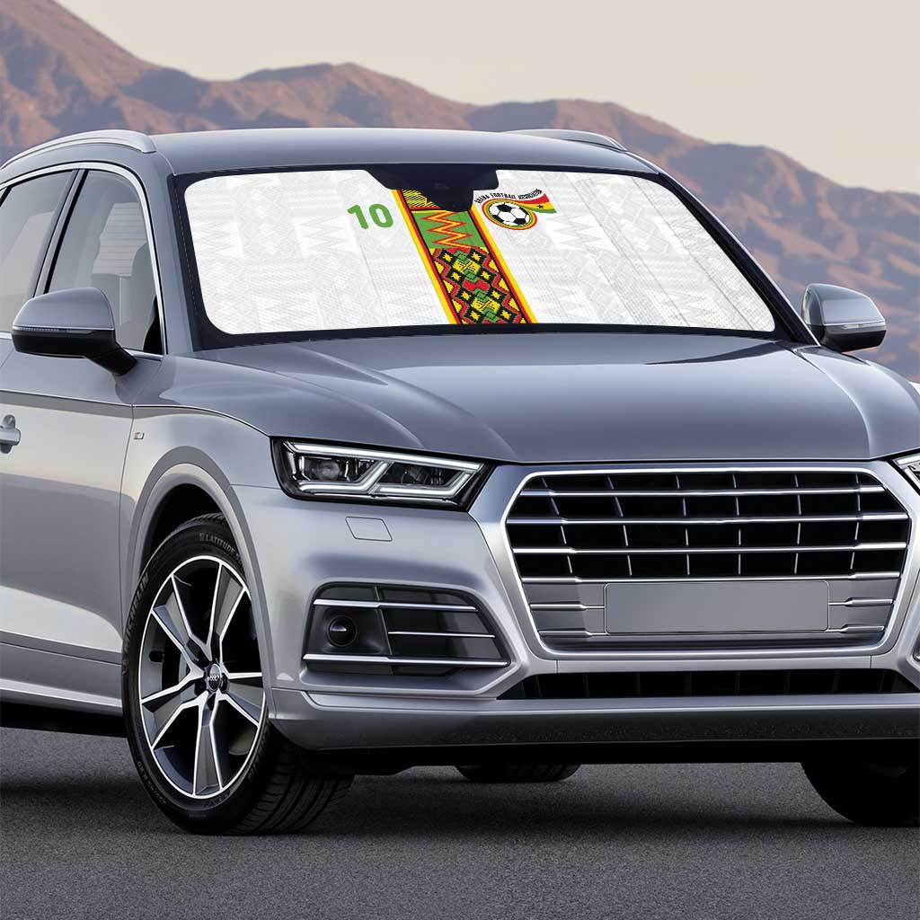 Custom Ghana National Football Auto Sun Shade Traditional African Motifs Sporty Style - Wonder Print Shop