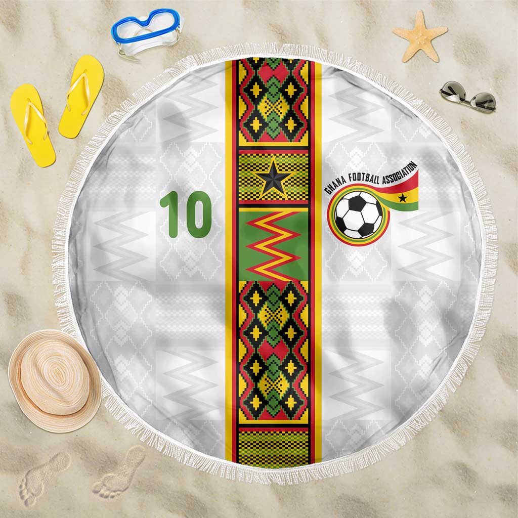 Custom Ghana National Football Beach Blanket Traditional African Motifs Sporty Style - Wonder Print Shop