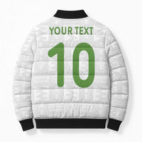 Custom Ghana National Football Bomber Puffer Jacket Traditional African Motifs Sporty Style - Wonder Print Shop