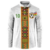 Custom Ghana National Football Button Sweatshirt Traditional African Motifs Sporty Style - Wonder Print Shop