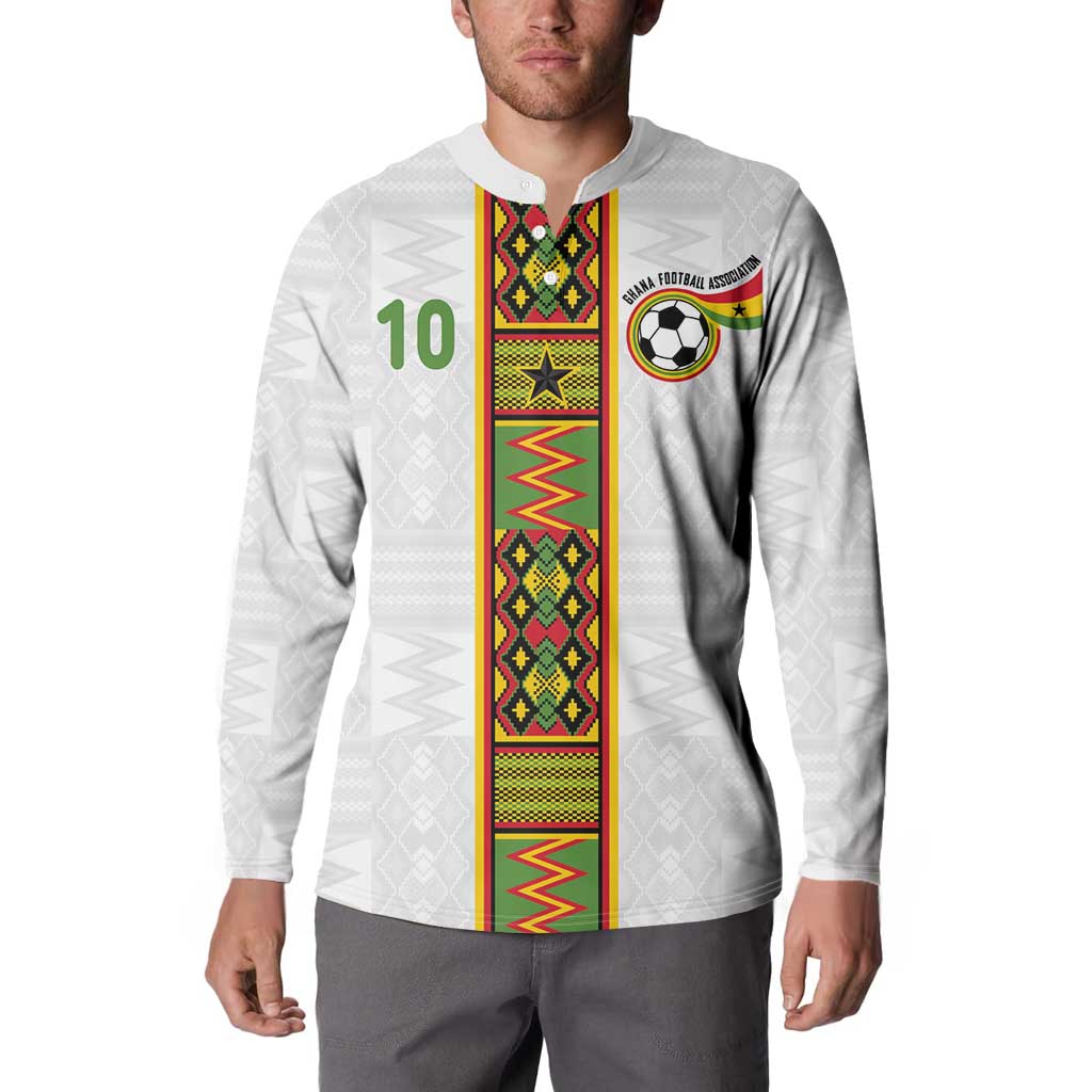 Custom Ghana National Football Button Sweatshirt Traditional African Motifs Sporty Style - Wonder Print Shop