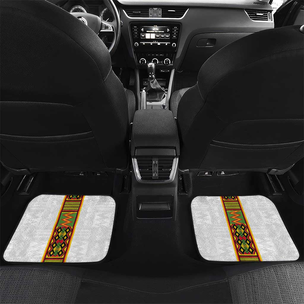 Custom Ghana National Football Car Mats Traditional African Motifs Sporty Style - Wonder Print Shop