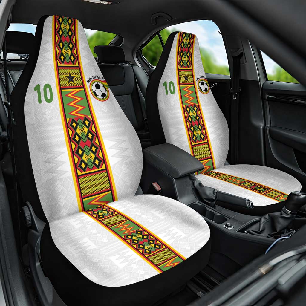 Custom Ghana National Football Car Seat Cover Traditional African Motifs Sporty Style - Wonder Print Shop