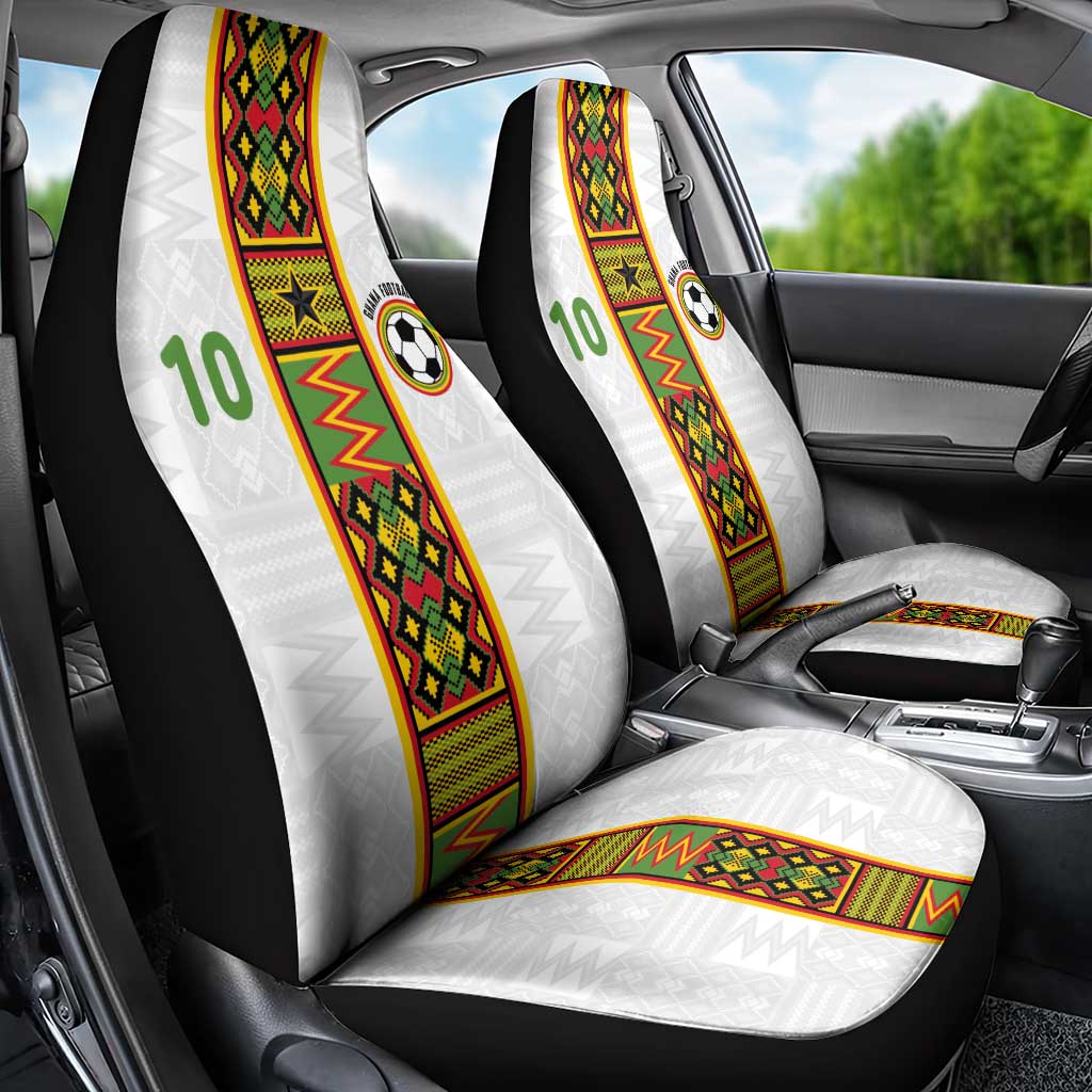 Custom Ghana National Football Car Seat Cover Traditional African Motifs Sporty Style - Wonder Print Shop