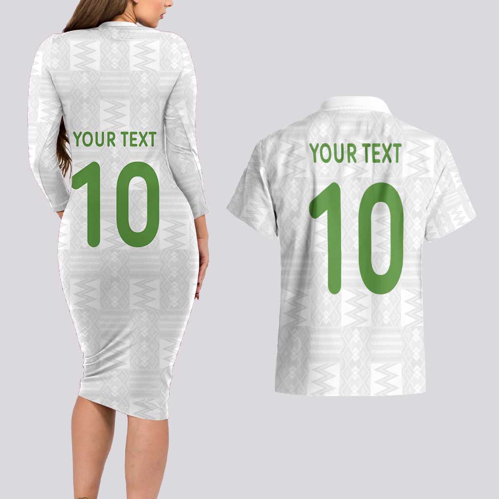 Custom Ghana National Football Couples Matching Long Sleeve Bodycon Dress and Hawaiian Shirt Traditional African Motifs Sporty Style - Wonder Print Shop