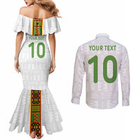 Custom Ghana National Football Couples Matching Mermaid Dress and Long Sleeve Button Shirt Traditional African Motifs Sporty Style - Wonder Print Shop