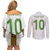 Custom Ghana National Football Couples Matching Off Shoulder Short Dress and Long Sleeve Button Shirt Traditional African Motifs Sporty Style - Wonder Print Shop