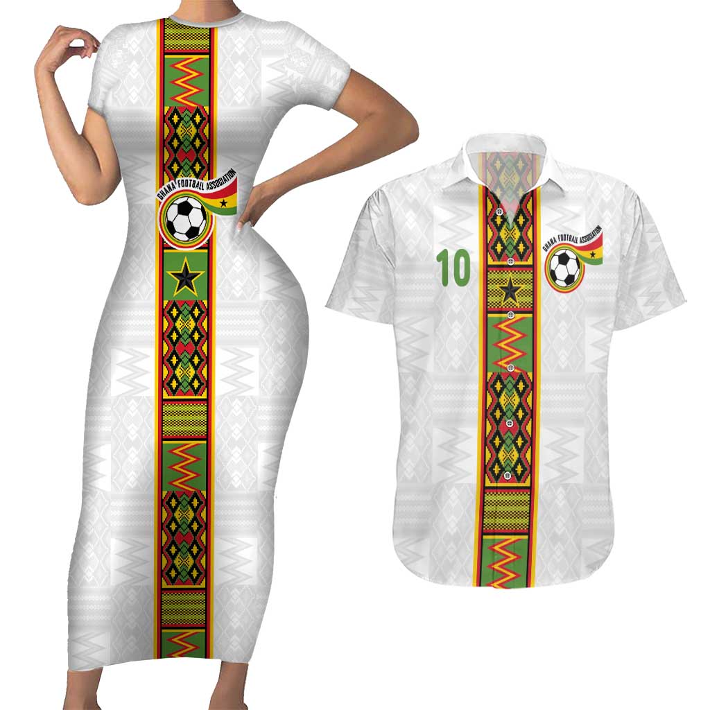 Custom Ghana National Football Couples Matching Short Sleeve Bodycon Dress and Hawaiian Shirt Traditional African Motifs Sporty Style - Wonder Print Shop