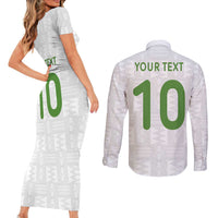 Custom Ghana National Football Couples Matching Short Sleeve Bodycon Dress and Long Sleeve Button Shirt Traditional African Motifs Sporty Style - Wonder Print Shop
