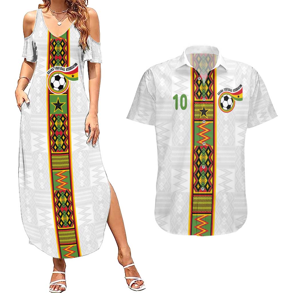 Custom Ghana National Football Couples Matching Summer Maxi Dress and Hawaiian Shirt Traditional African Motifs Sporty Style - Wonder Print Shop