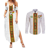Custom Ghana National Football Couples Matching Summer Maxi Dress and Long Sleeve Button Shirt Traditional African Motifs Sporty Style - Wonder Print Shop