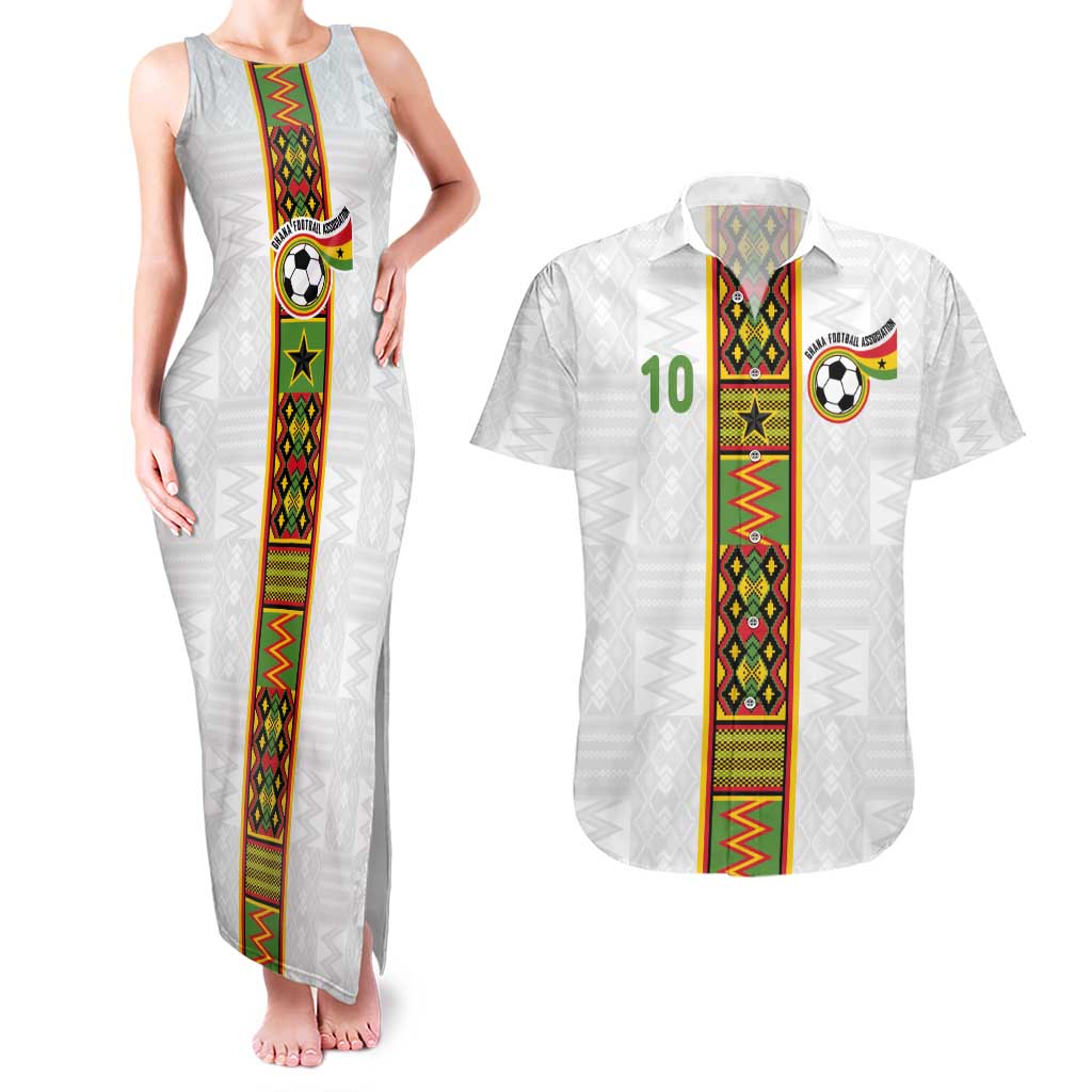 Custom Ghana National Football Couples Matching Tank Maxi Dress and Hawaiian Shirt Traditional African Motifs Sporty Style - Wonder Print Shop