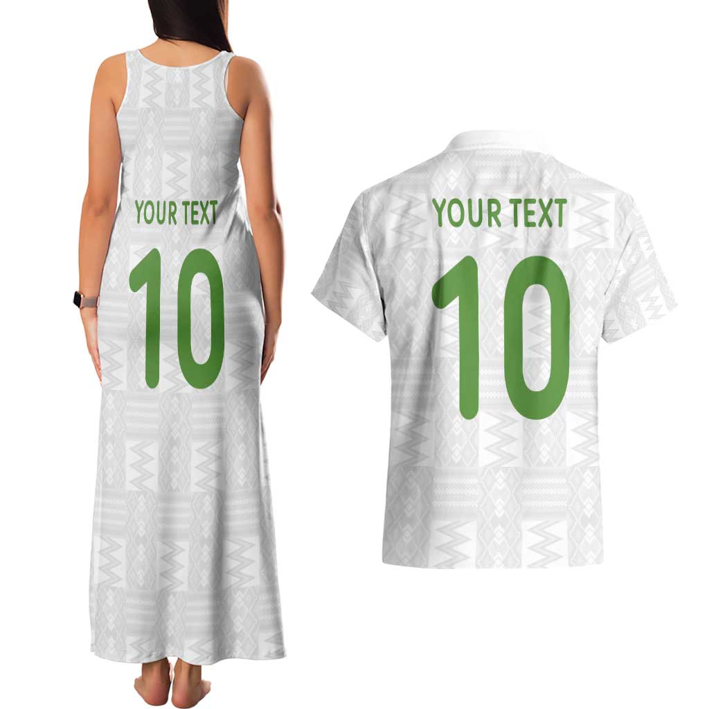 Custom Ghana National Football Couples Matching Tank Maxi Dress and Hawaiian Shirt Traditional African Motifs Sporty Style - Wonder Print Shop
