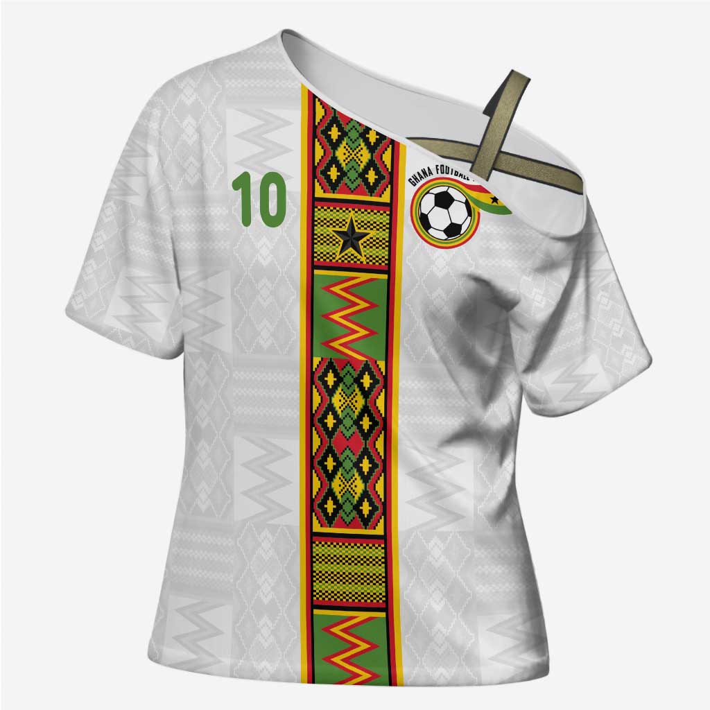 Custom Ghana National Football Cross Shoulder Shirt Traditional African Motifs Sporty Style - Wonder Print Shop