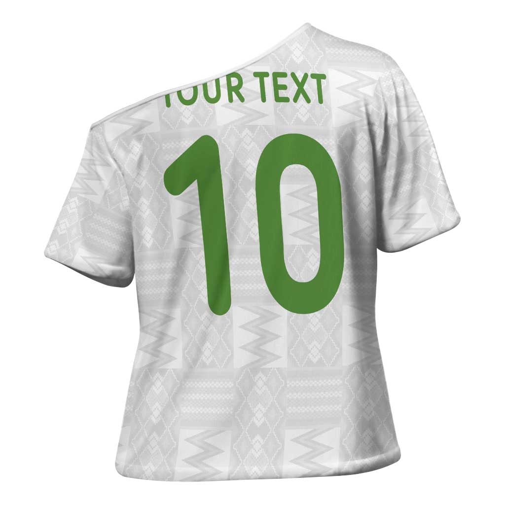 Custom Ghana National Football Cross Shoulder Shirt Traditional African Motifs Sporty Style - Wonder Print Shop