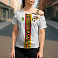 Custom Ghana National Football Cross Shoulder Shirt Traditional African Motifs Sporty Style - Wonder Print Shop
