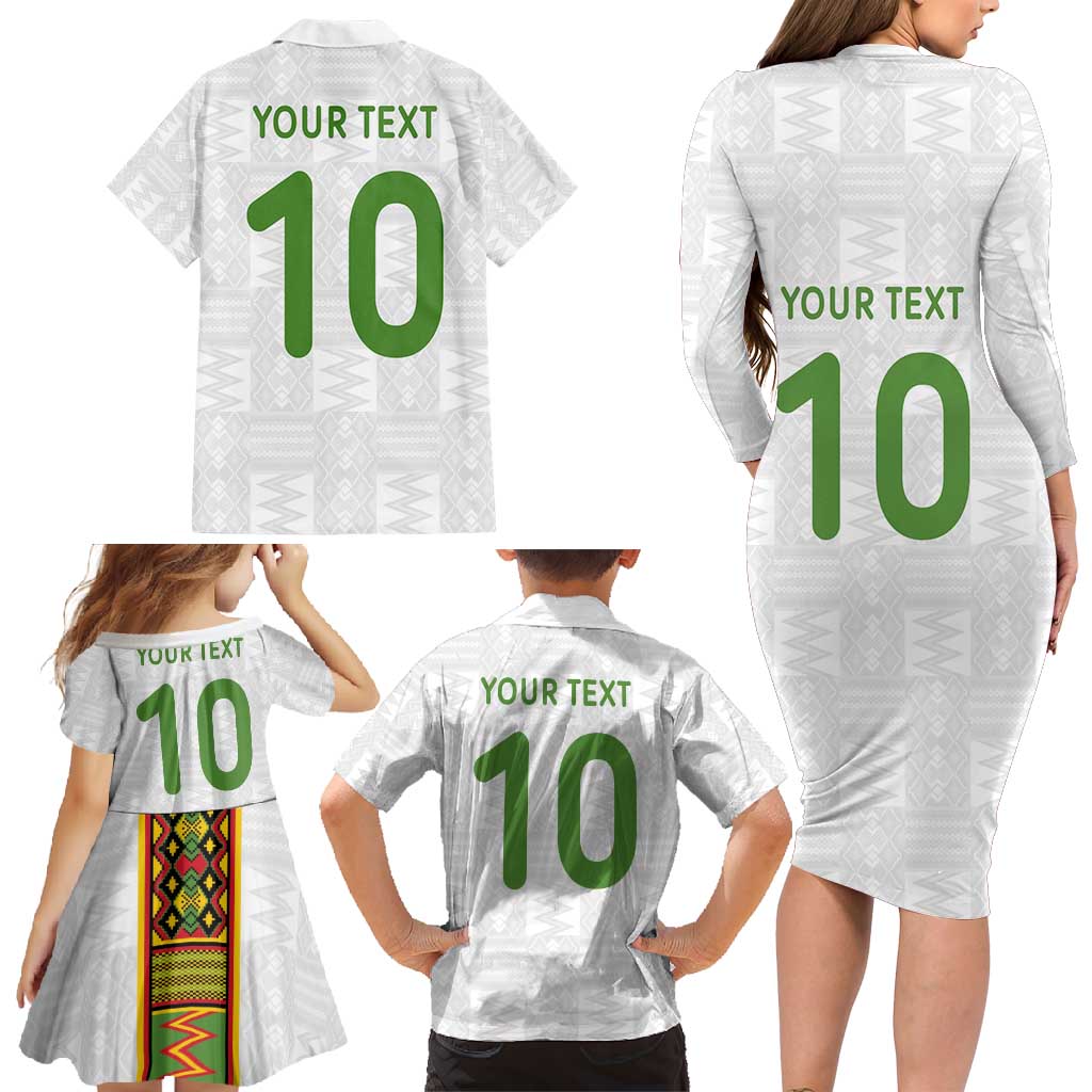 Custom Ghana National Football Family Matching Long Sleeve Bodycon Dress and Hawaiian Shirt Traditional African Motifs Sporty Style - Wonder Print Shop