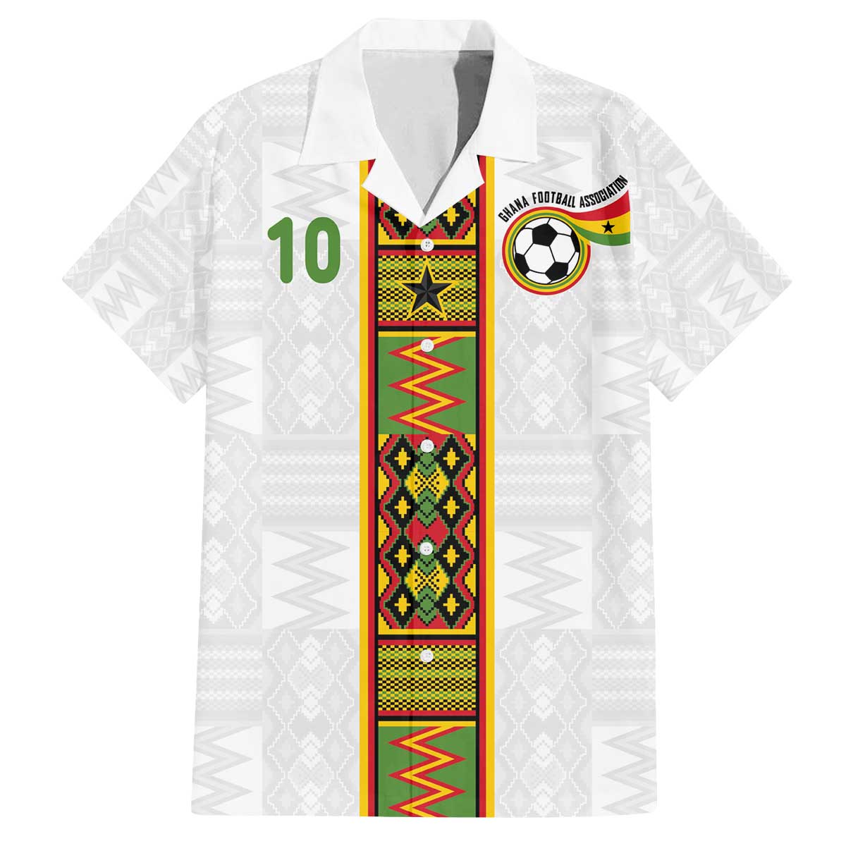 Custom Ghana National Football Family Matching Off The Shoulder Long Sleeve Dress and Hawaiian Shirt Traditional African Motifs Sporty Style - Wonder Print Shop